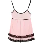 Mežģīņu bodijs un stringi – rozā – M Foto 7