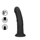 Dual Density Silicone Curved Realistic Dildo with Suction Cup - 6" / 15,5 cm - Black — Foto 6