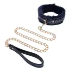 Sportsheets Cougar Blue Collar & Leash Set with Faux Fur Lining, Adjustable — Foto 1
