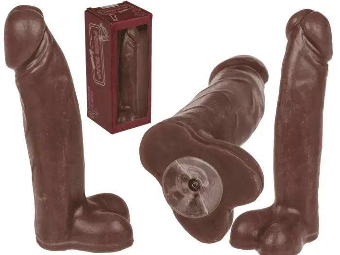 LoveToy – мыло в форме пениса с присоской – коричневый – 120 г