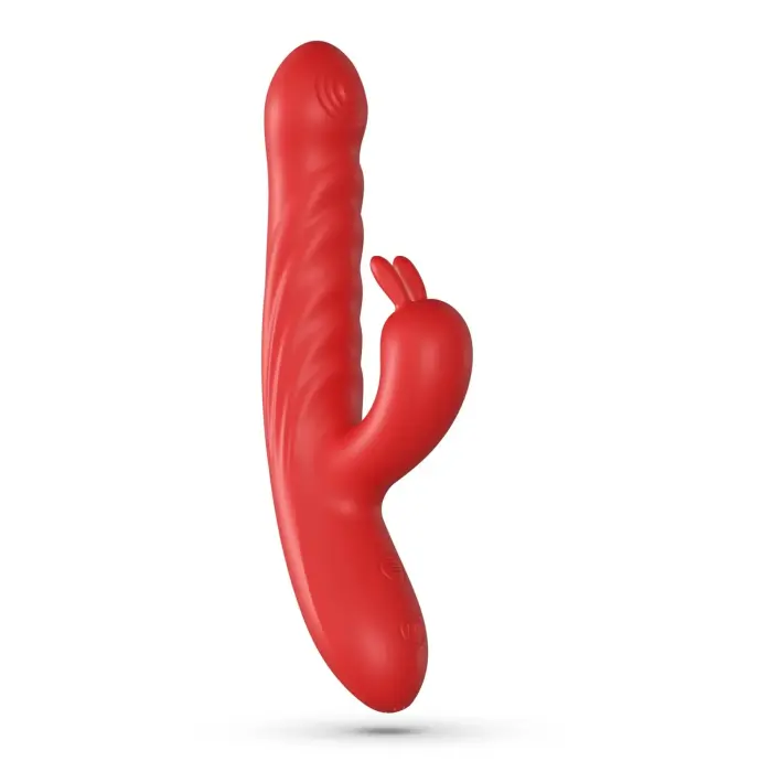 CRUSHIOUS Lapin кролик-вибратор с функцией толчков – 21.5 cm (8.5″) – красный