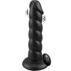 Playhouse Spiral Tease realistic vibrating dong with remote – silicone – XL – black — Photo 1