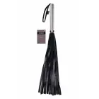 Sportsheets Edge Flogger – флоггер из искусственной кожи с рукояткой из нержавеющей стали – чёрный — Фото 1