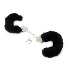 Budget Thin-Metal Black Plush Handcuffs Foto 2