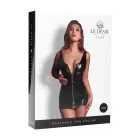 Vixen - Wet Look PVC Mini Dress with Zip - One Size - Black — Foto 2