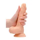 Reālistisks dildo ar sēkliniekiem – 17 cm (7″) – miesas krāsa — Foto 8