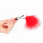 KINK Feather Nipple Clamp Red 7 cm – Adjustable Metal Accessory — Photo 4