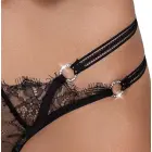 Cottelli LINGERIE открытые стринги с декором из страз – чёрные – M/L — Фото 5