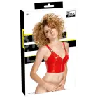 Black Level Shiny Vinyl Top with Zip – Red – XL — Photo 1