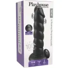 Playhouse Spiral Tease realistic vibrating dong with remote – silicone – XL – black — Photo 2