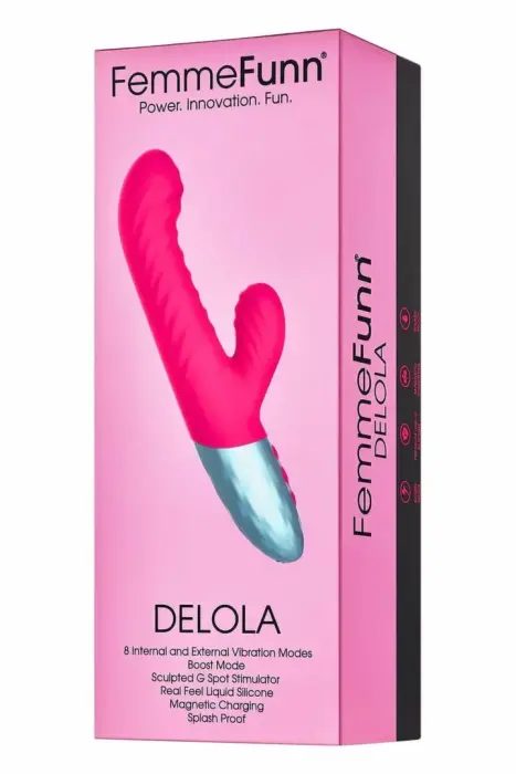 Двойной вибратор FemmeFunn Delola – 23.6 см (9.3″) – розовый