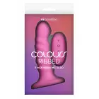 COLOURS Ribbed 5 Inch – vibrating silicone intimate device with remote – pink — Photo 1