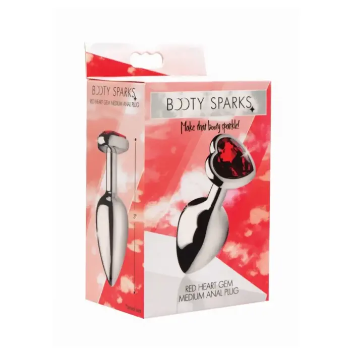 Heart Gem Butt Plug – M – Red
