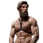Fetish Submissive Attitude Eco-Leather Chest Harness for Men, Adjustable, Black — Photo 4