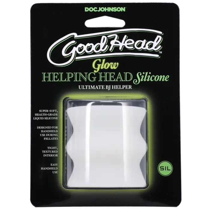 Glow Helping Head Silicone Masturbator Sleeve – 2-Pack – Green Glow