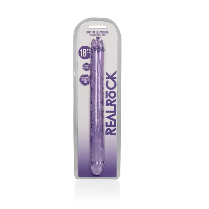 Reālistisks caurspīdīgs dubultais dildo – 45 cm (18″)
