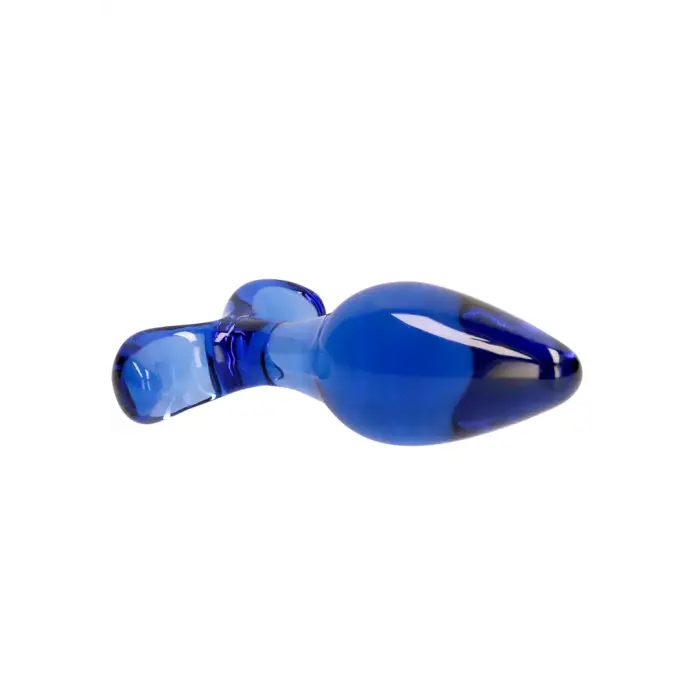 Expert stikla anālais spraudnis – 19 cm – Zils Foto 4