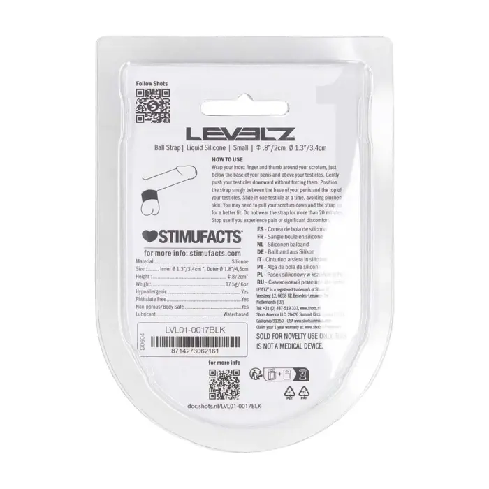 Šķidrā silikona sēklinieku siksna – S – 34 mm – melns Foto 3