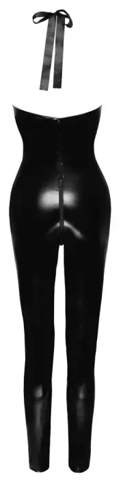 Black Level Vinyl Catsuit with Halterneck and 2-Way Zip – Black – S Photo