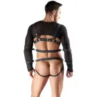 Svenjoyment Bondage vīriešu komplekts – īss tops, iejūgs, džoks, 4 aproces – melns – M — Foto 4
