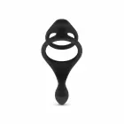 EasyToys Silicone Performance Ring with Ribbed Perineum Stimulator – 11 cm – Black — Photo 4