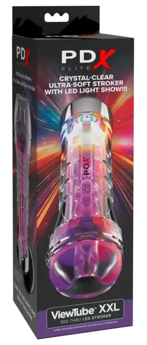PDXE ViewTube XXL See-Thru Stroker – 27.3 cm (10.75″) – Clear