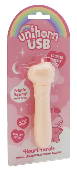 Unihorn Heart Throb Mini Vibrator – 14.3 cm (5.6″) – Pink