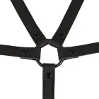 Fetish Submissive Adjustable Vegan Leather Torso & Arm Harness – Black — Photo 6