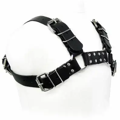 BDSMstore – Bulldog leather chest harness – black – S–XL