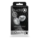 Round Gem Butt Plug - S - Silver/Diamond — Photo 2