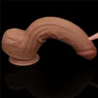 LoveToy King Sized Sliding Skin Dual Layer Dong – reālistisks dildo – TPE – brūns – 30,5 cm — Foto 12