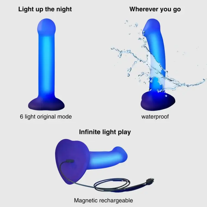 GLOW-LED DILDO VIOLETS - M Foto 2