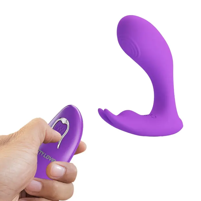PRETTY LOVE Idabelle valkājams vibrators ar diviem motoriem un pulsa viļņiem – 18 cm (7″) – violets Foto 2