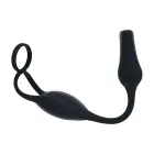 Vibrating Silicone Prostate Stimulator with Cock and Ball Ring – Black — Photo 4