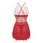 Christine Pandora – lace babydoll with flared skirt – adjustable thin straps – red – L/XL — Photo 5