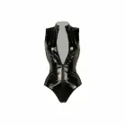 Christine Glossy Body Dark Desire – эластичное боди wet look с молнией – чёрный – L — Фото 4