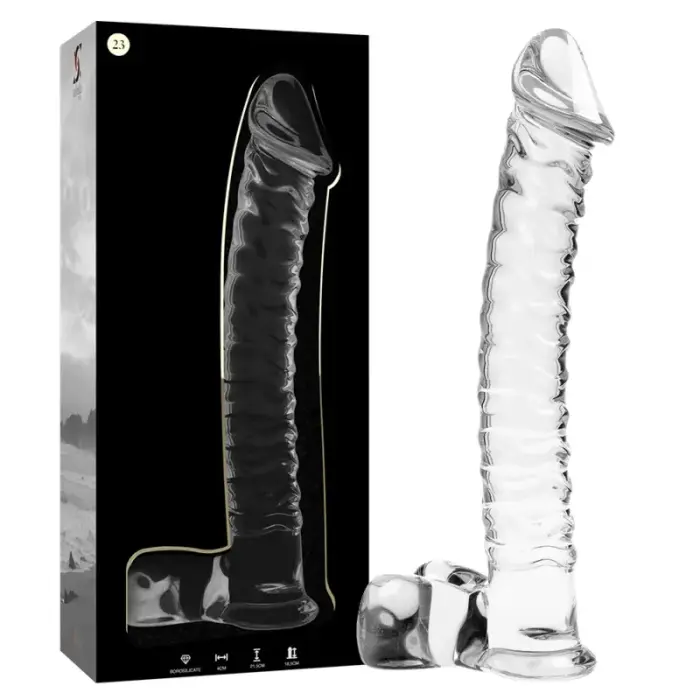 Ibiza Nebula Series Model 23 klaasist dildo – 21.5 cm (8.5″) – läbipaistev