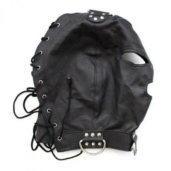 Maska-Bondage Hook Mask+Collar BLACK Foto 3