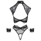 Cottelli BONDAGE krūštura komplekts ar ierobežojumiem – melns – S — Foto 13
