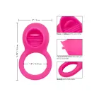 Vibrating Cock Ring with Teasing Tongue – Pink — Photo 4