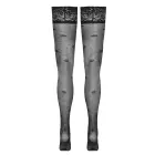 Cottelli LEGWARE чулки до бедра с узором в виде роз – чёрные — Фото 8