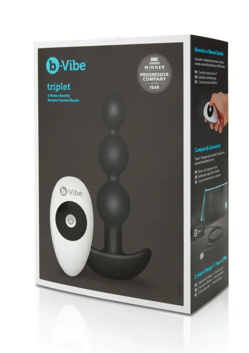 B-Vibe Triplet Anal Beads – Medium – Black Photo