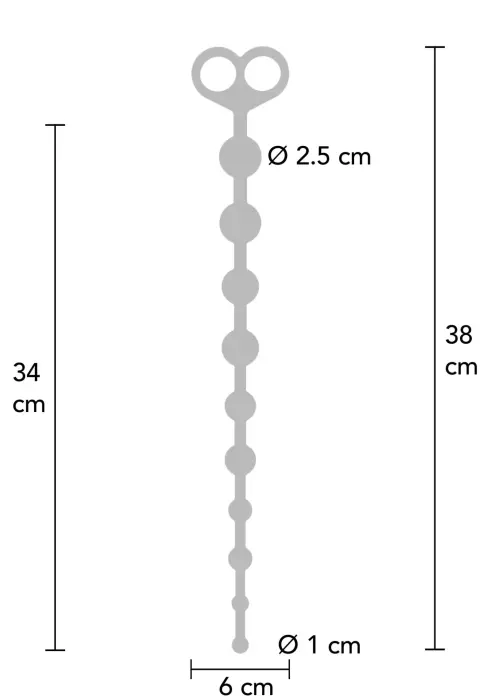 TOYJOY elastīgas anālās krelles – 34 cm (13.4″) – Melns