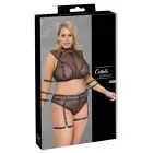 Cottelli BONDAGE комплект из топа, трусиков с подвязками и наручников – 3 XL – чёрный — Фото 1