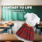 Schoolgirl costume with pleated mini skirt and blouse – white – S/M — Photo 2