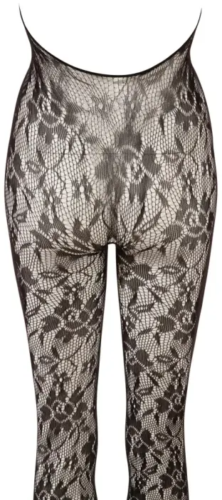 Melns tīkliņa catsuit ar kakla siksniņām un atvērtu starpkāju – L/XL Foto 6