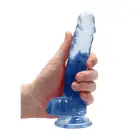 Realistlik dildo munanditega – 17 cm (6.7″) – Sinine — Foto 6