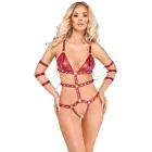Bad Kitty Bondage Harness Bodysuit – Red – L Photo