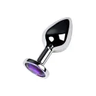 Sudraba anālais spraudnis TOYFA Metal ar ametista dārgakmeni – M – Purple Foto 2