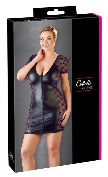 Cottelli Collection платье с двусторонней молнией – чёрное – 3XL